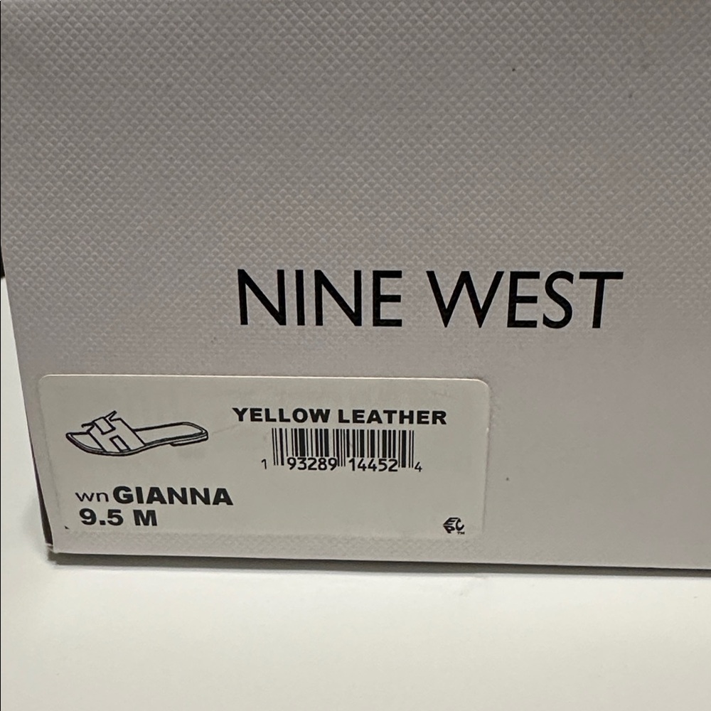💕 Nine West SPRING GLanna Dark Yellow Leather Sandals Sz 9.5 NIB 🩴👙👗🏖🏝 - Picture 5 of 7